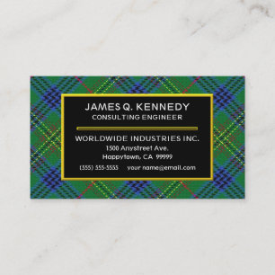 Scottish Clan Kennedy Tartan Plaid Business Card