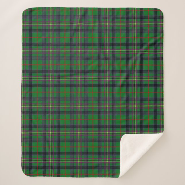 Scottish Clan Kennedy Tartan Plaid Sherpa Blanket (Front)