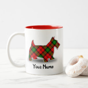 Scottish Clan Kerr Tartan Scottish Terrier Two-Tone Coffee Mug