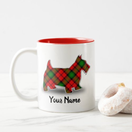 Scottish Clan Kerr Tartan Scottish Terrier Two_Tone Coffee Mug
