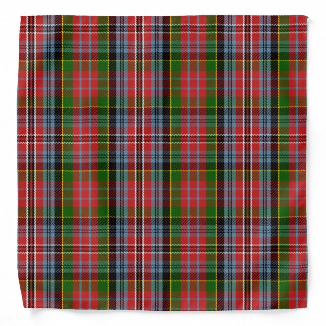 Scottish Clan Kidd Tartan Plaid Bandana (Front)