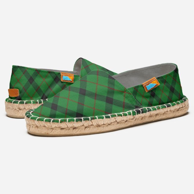 Scottish Clan Kincaid Tartan Plaid Espadrilles (Angled)