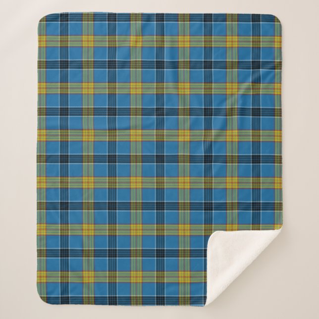 Scottish Clan Laing Tartan Plaid Sherpa Blanket (Front)