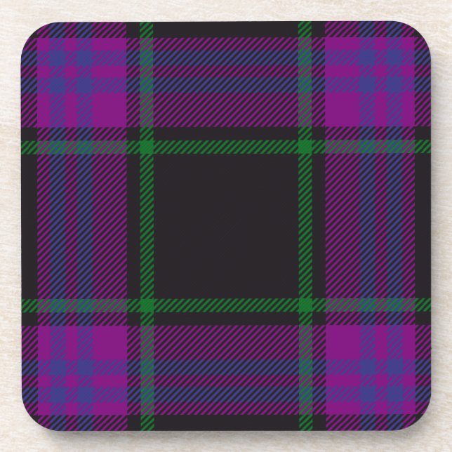 Scottish Clan Laird Tartan Plaid Beverage Coaster (Front)