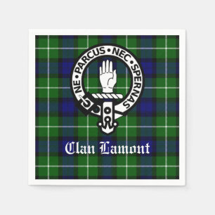 Scottish Clan Lamont Crest Badge and Taetan Napkins