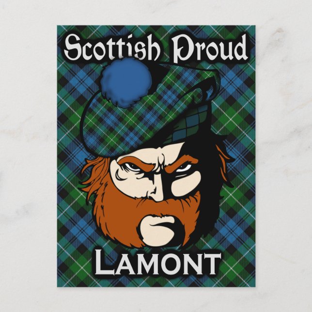 Scottish Clan Lamont Tartan Postcard (Front)