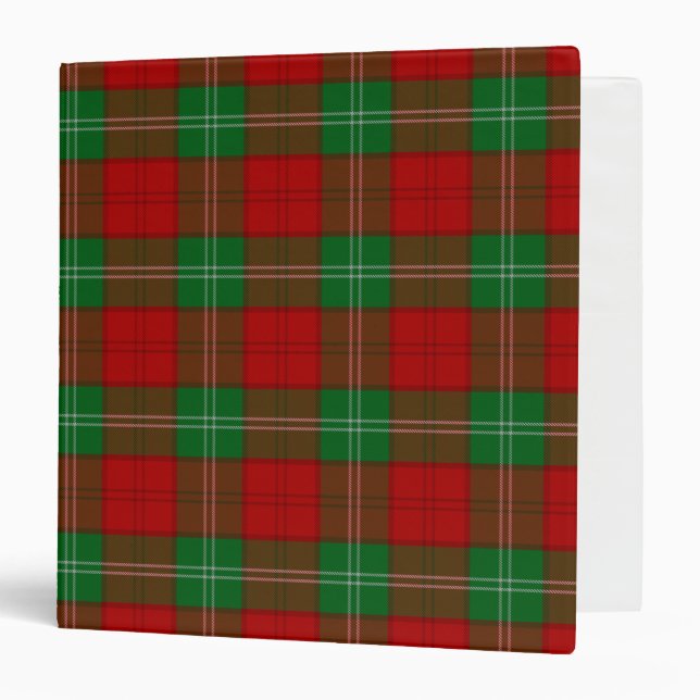 Scottish Clan Lennox Tartan Plaid 3 Ring Binder (Front/Inside)