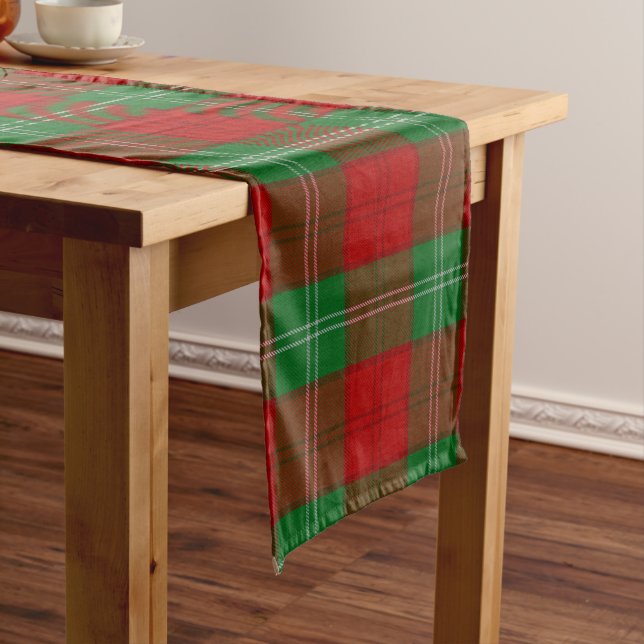Scottish Clan Lennox Tartan Plaid Long Table Runner (In Situ)