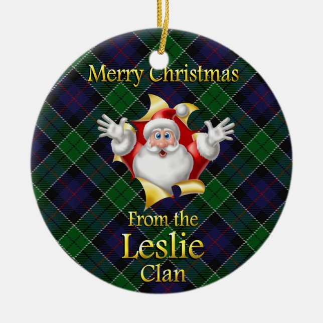 Scottish Clan Leslie Christmas Ornament (Front)