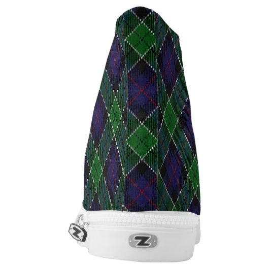 Scottish Clan Leslie Hunting Tartan High-Top Sneakers (Left Shoe Back)