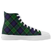 Scottish Clan Leslie Hunting Tartan High-Top Sneakers (Left Shoe Inside)