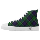 Scottish Clan Leslie Hunting Tartan High-Top Sneakers (Left Shoe Outside)