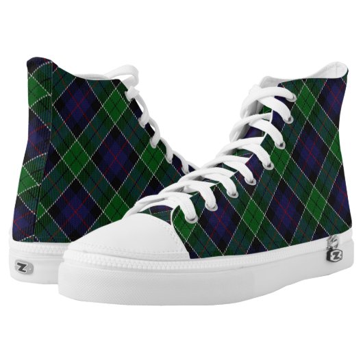 Scottish Clan Leslie Hunting Tartan High-Top Sneakers (Pair)