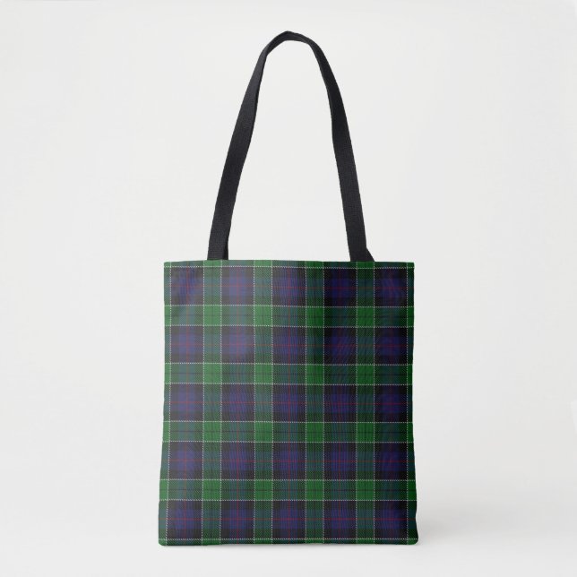 Scottish Clan Leslie Hunting Tartan Plaid Tote Bag (Front)