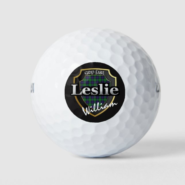 Scottish Clan Leslie Personalize Your Name Golf Balls (Front)