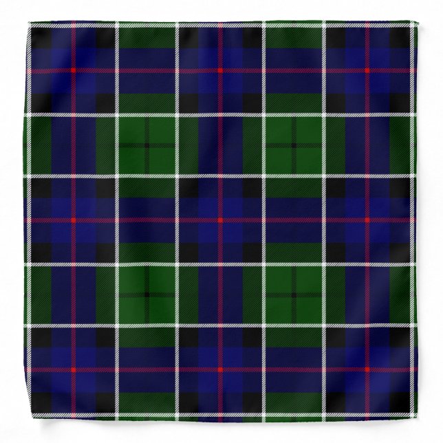 Scottish Clan Leslie Tartan Plaid Bandana (Front)