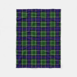 Scottish Clan Leslie Tartan Plaid Fleece Blanket