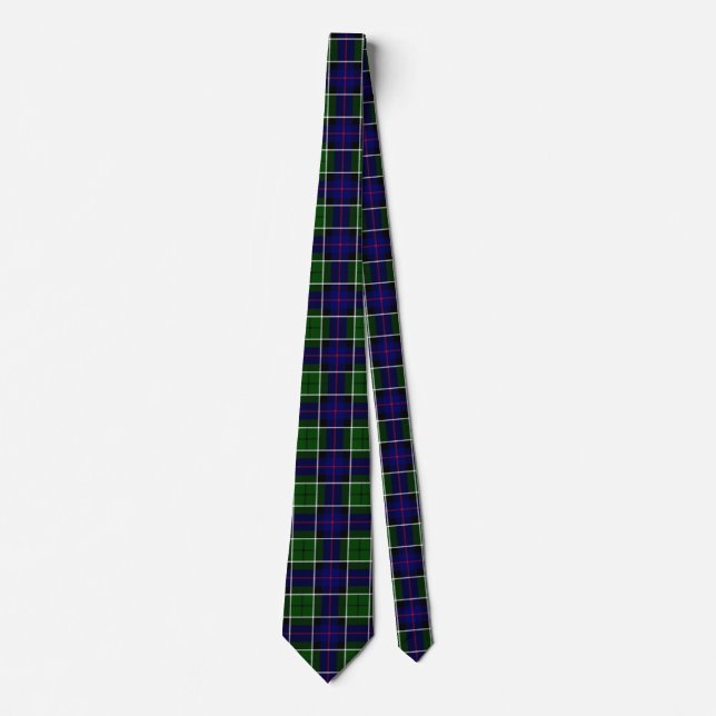 Scottish Clan Leslie Tartan Plaid Neck Tie (Front)