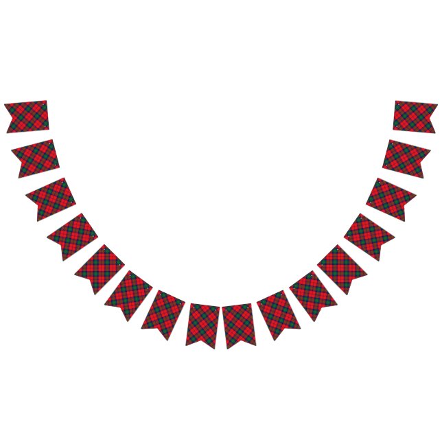 Scottish Clan Lindsay Red and Green Tartan Bunting Flags (All)