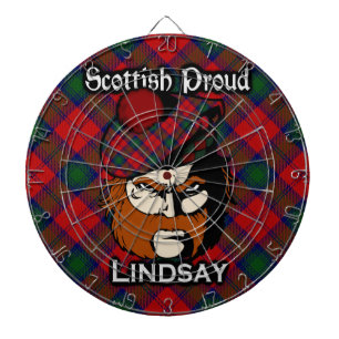 Scottish Clan Lindsay Tartan Dartboard
