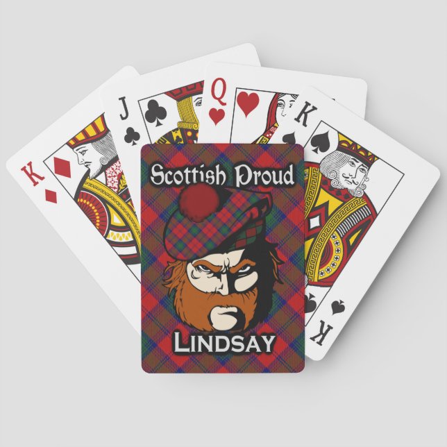 Scottish Clan Lindsay Tartan Deck Poker Cards (Back)