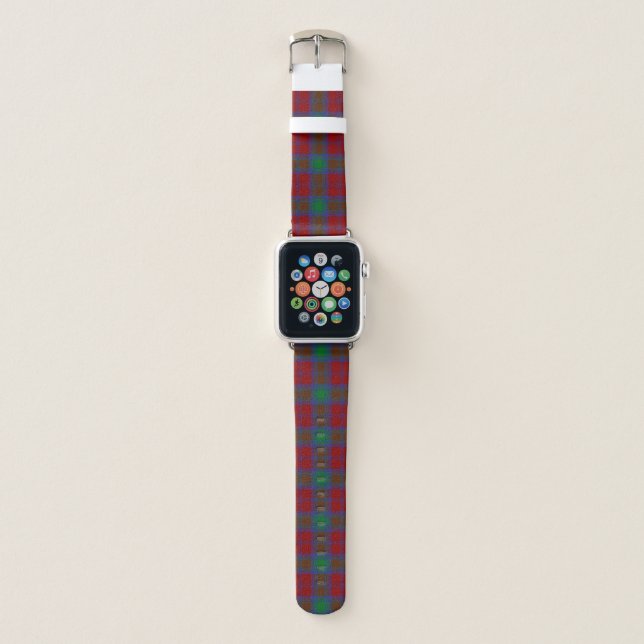 Scottish Clan Lindsay Tartan Plaid Apple Watch Band (Front)