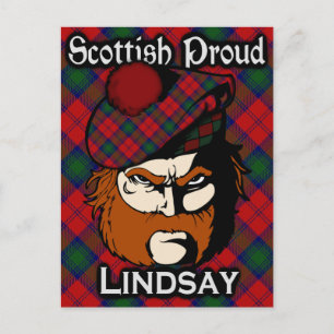 Scottish Clan Lindsay Tartan Postcard