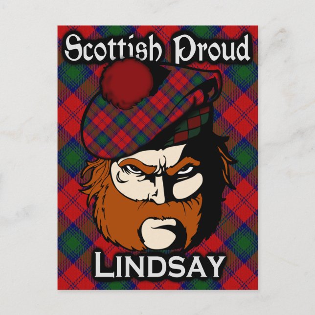Scottish Clan Lindsay Tartan Postcard (Front)