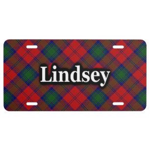 Scottish Clan Lindsey Lindsay Tartan Celebration License Plate