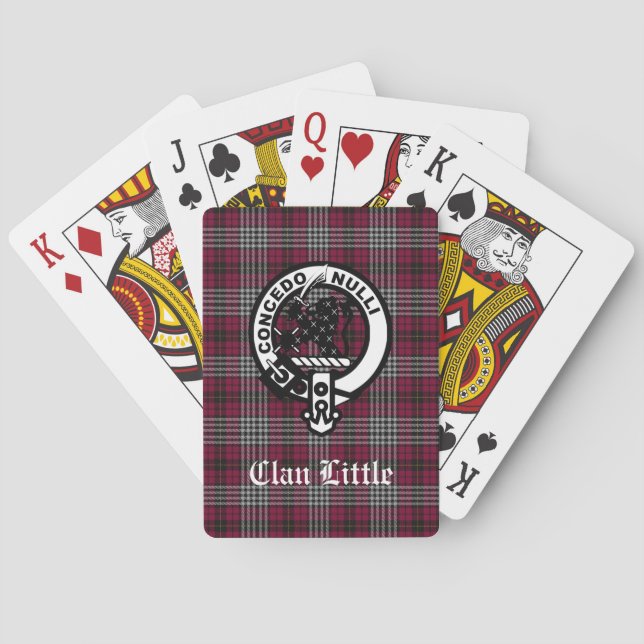 Scottish Clan Little Crest Badge and Tartan Custom Poker Cards (Back)