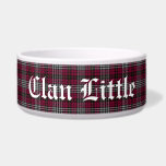Scottish Clan Little Tartan Plaid   Bowl<br><div class="desc">Scottish Clan Little dress tartan plaid pattern.  Custom text block in white Old English font</div>