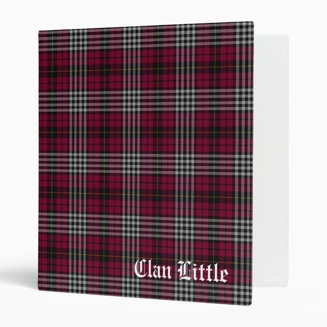 Scottish Clan Little Tartan Plaid Custom 3 Ring Binder (Front/Inside)
