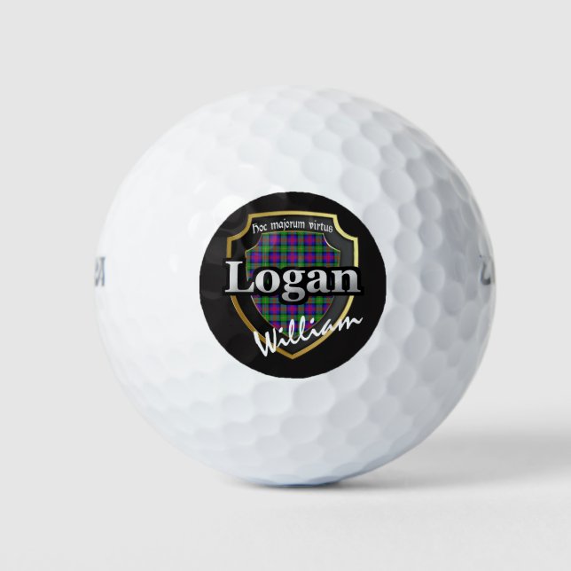 Scottish Clan Logan Personalize Your Name Golf Balls (Front)
