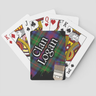 Scottish Clan Logan Tartan Paint Brush Poker Cards