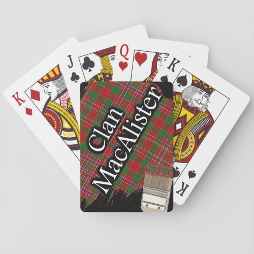Scottish Clan MacAlister Tartan Paint Brush Playing Cards