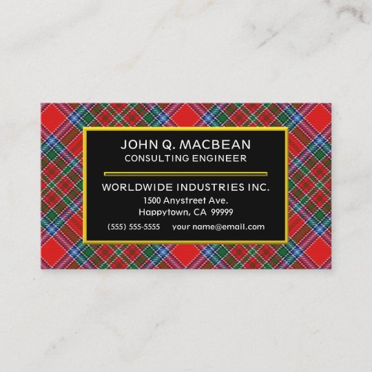 Scottish Clan MacBean MacBain Tartan Plaid Business Card | Zazzle.com