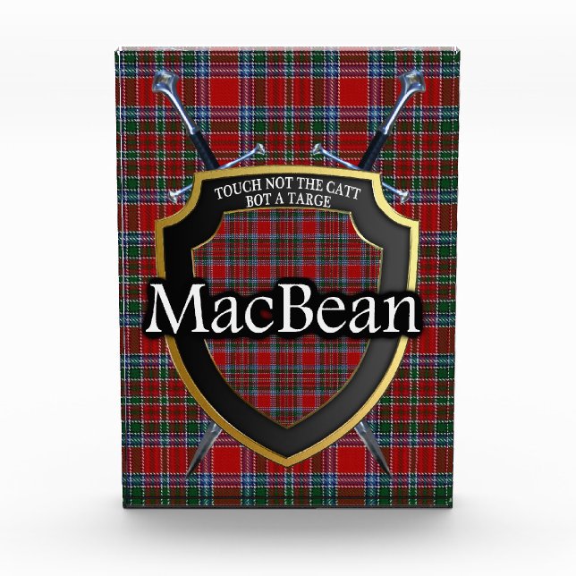 Scottish Clan MacBean Tartan Photo Block (Front)