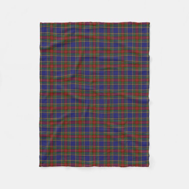 Scottish Clan MacBeth Classic Tartan Fleece Blanket (Front)