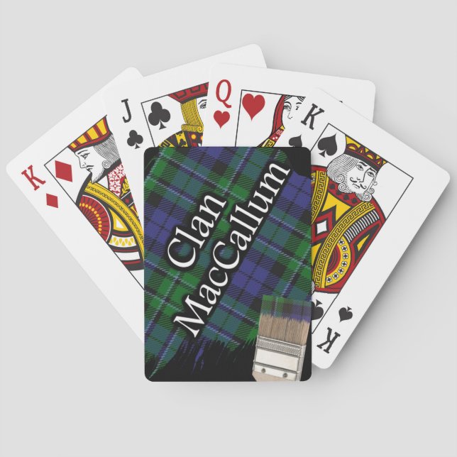 Scottish Clan MacCallum Tartan Paint Brush Poker Cards (Back)