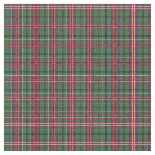 Scottish Clan MacCulloch Plaid Red Blue Green Fabric