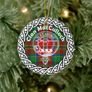 Scottish Clan MacCullock Tartan and Crest Ceramic Ornament