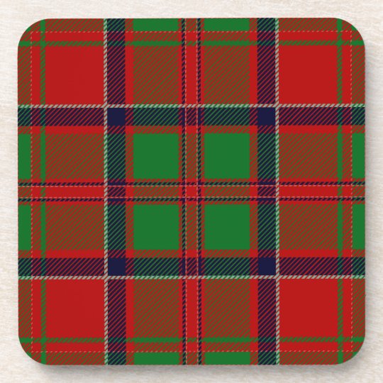 Scottish Clan MacDonald of Glencoe Tartan Plaid Beverage Coaster