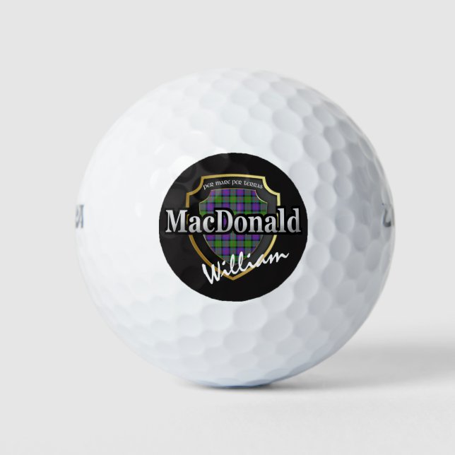 Scottish Clan MacDonald Personalize Your Name Golf Balls (Front)