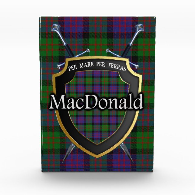 Scottish Clan MacDonald Tartan Photo Block (Front)