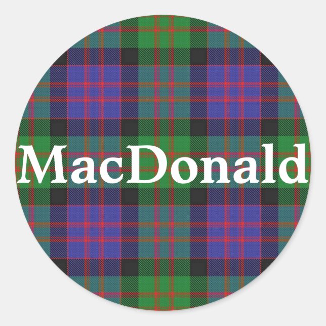 Scottish Clan MacDonald Tartan Plaid Classic Round Sticker (Front)