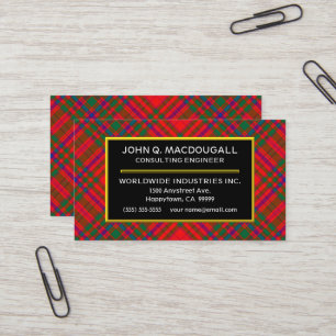 Scottish Clan MacDougall Tartan Plaid Business Card