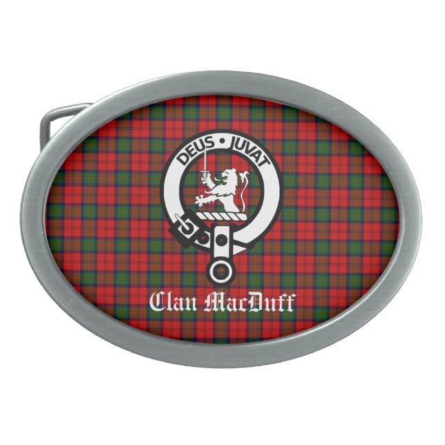 Scottish Clan MacDuff Tartan and Crest Badge  Belt Buckle (Front)