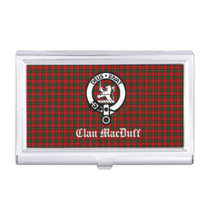 Scottish Clan MacDuff Tartan and Crest Badge   Business Card Case