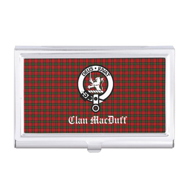Scottish Clan MacDuff Tartan and Crest Badge   Business Card Case (Front)