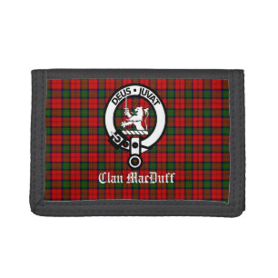 Scottish Clan MacDuff Tartan and Crest Badge Tri-fold Wallet